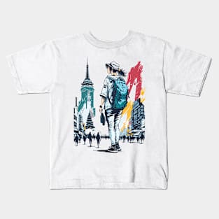 Watercolor: To travel alone Kids T-Shirt